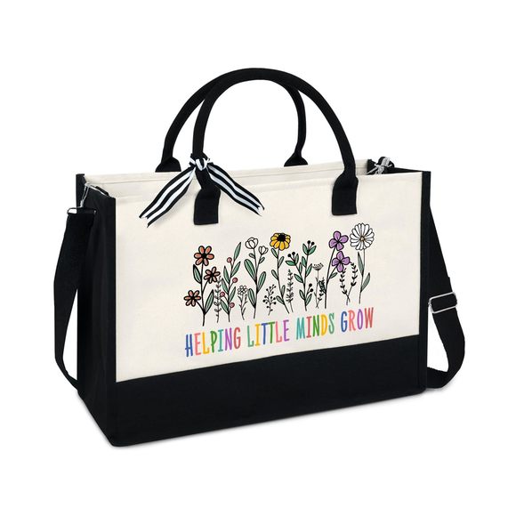 Teacher Areciation Gifts - 13 Oz Canvas Tote Bag With Zier - :o) - Picture 1 of 7